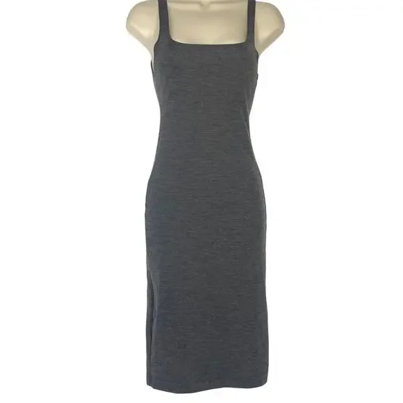 Zara Trafaluc Gray Sleeveless Bodycon Fitted Stretch Midi Dress Women sz S - Picture 1 of 7